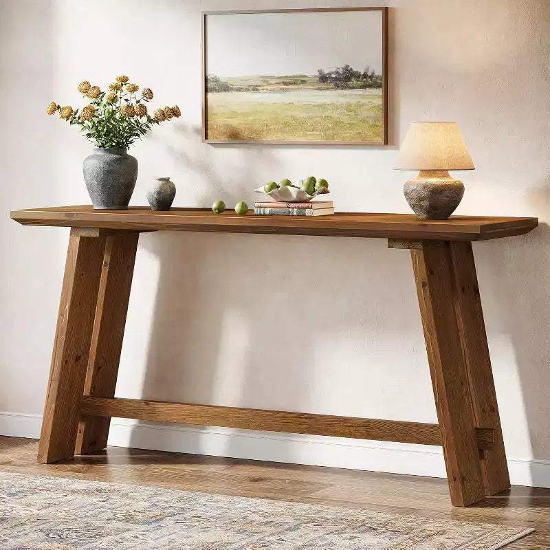 Solid Wood Console Table 63"