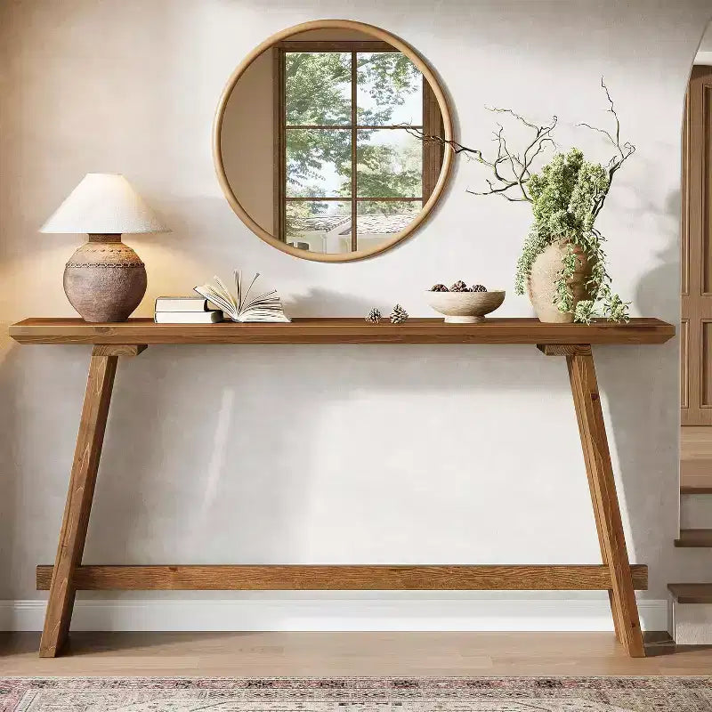 Solid Wood Console Table 63"