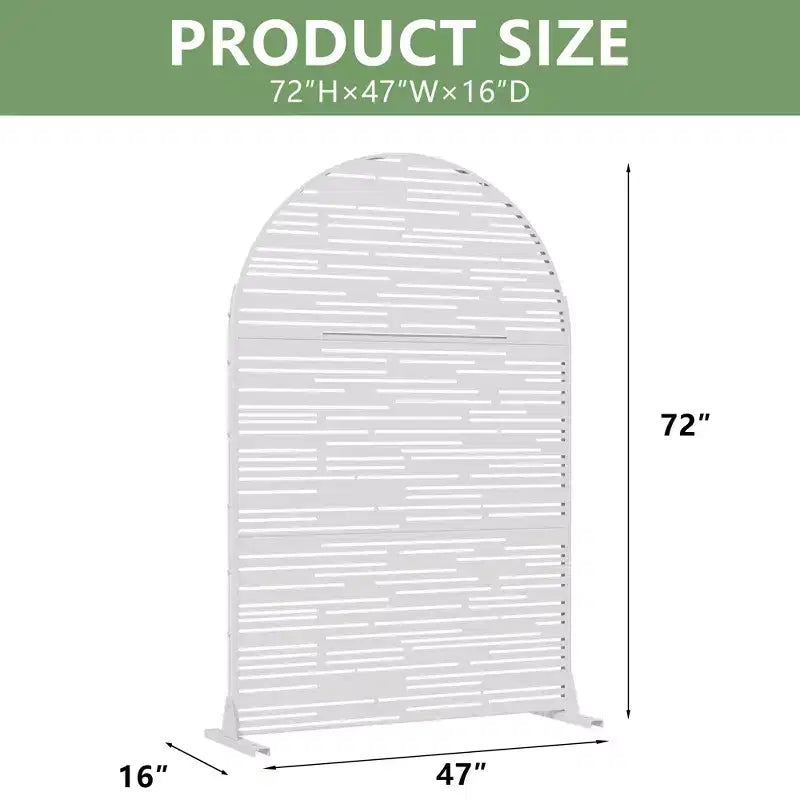 Metal Arched Outdoor Privacy Screen 72"H x 47"W