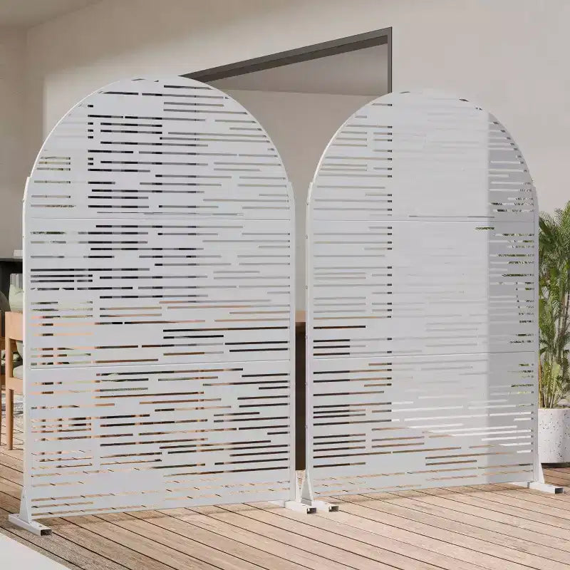 Metal Arched Outdoor Privacy Screen 72"H x 47"W