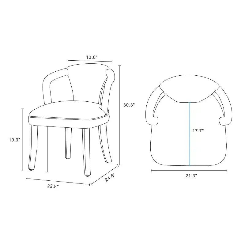 Tweed Upholstered Dining Armchair