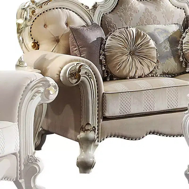 Fabric Upholstered Sofa Antique Pearl