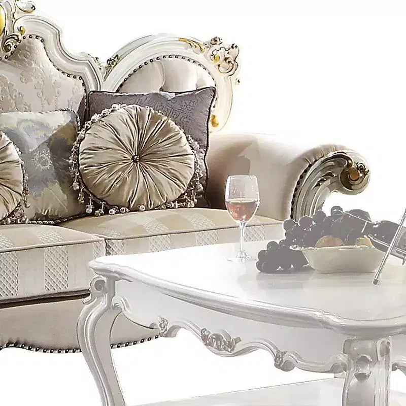 Fabric Upholstered Sofa Antique Pearl