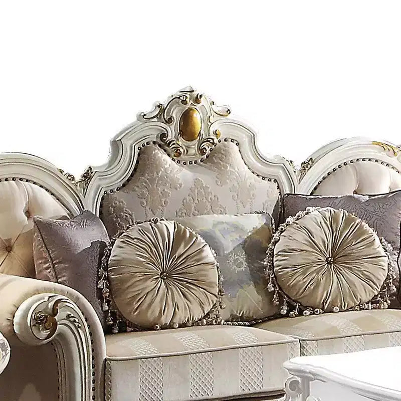 Fabric Upholstered Sofa Antique Pearl
