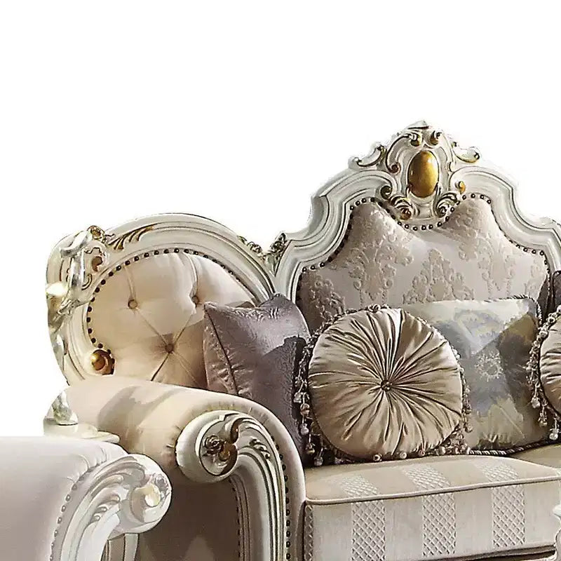 Fabric Upholstered Sofa Antique Pearl