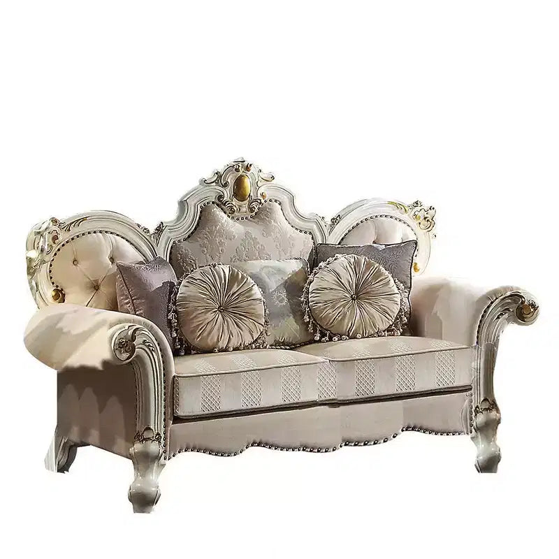 Fabric Upholstered Sofa Antique Pearl