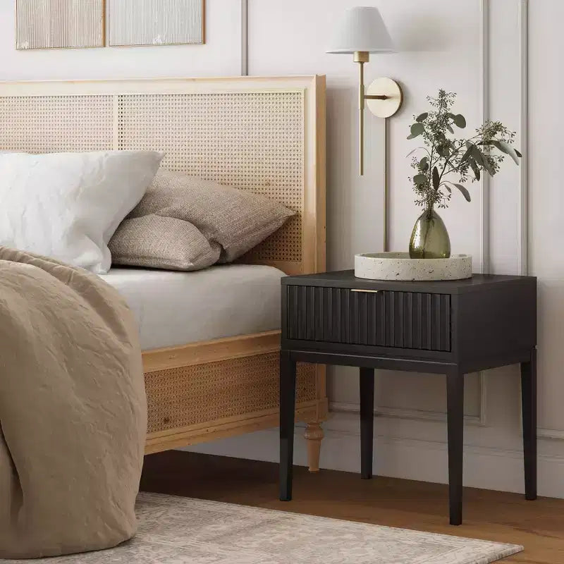Wood Fluted Nightstand