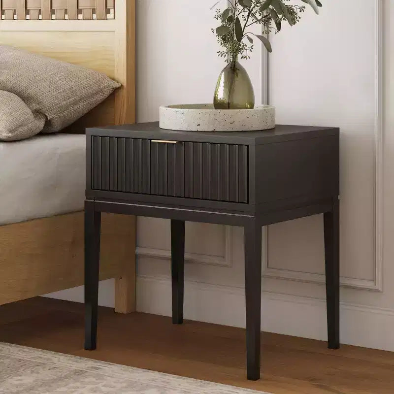 Wood Fluted Nightstand