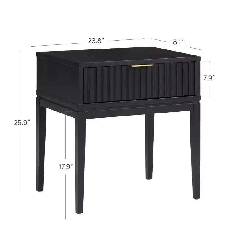 Wood Fluted Nightstand