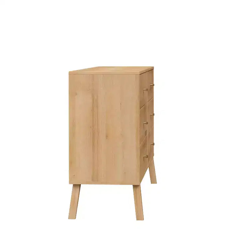 Wood 6-Drawer Bedroom Dresser 52.5"W Natural Oak