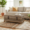 East at Main Bayside Hand Woven Coffee Table with Storage Brown