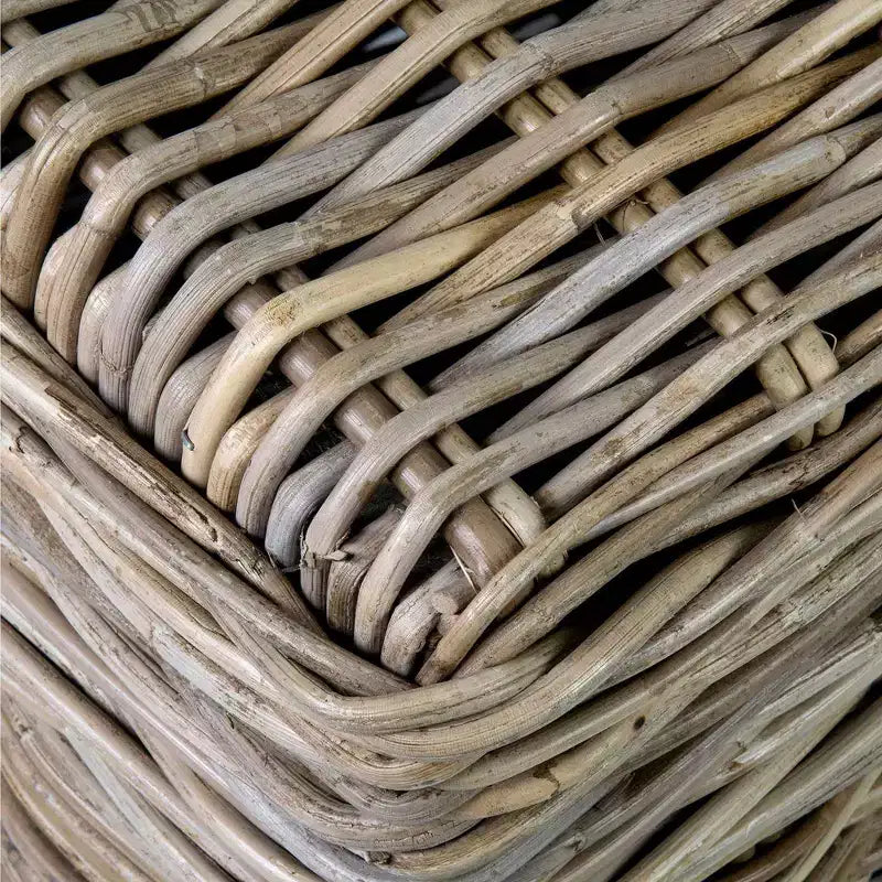 Hand-Woven Rattan Coffee Table with Storage