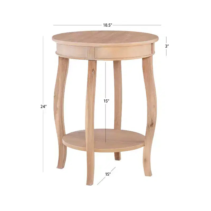 Wood Round Side Table