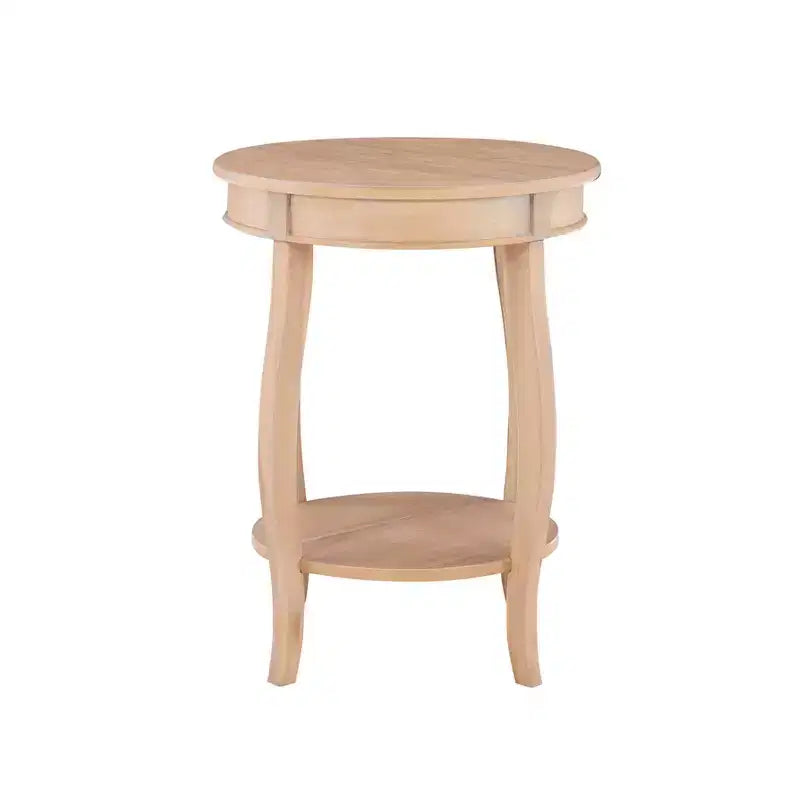 Wood Round Side Table