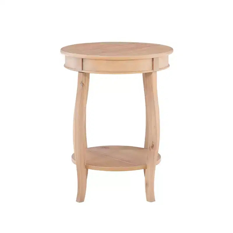 Wood Round Side Table