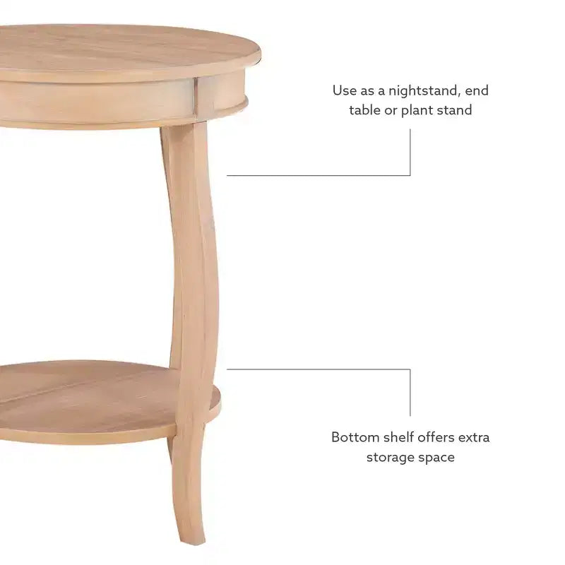 Wood Round Side Table
