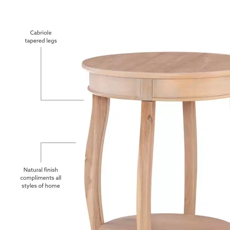 Wood Round Side Table