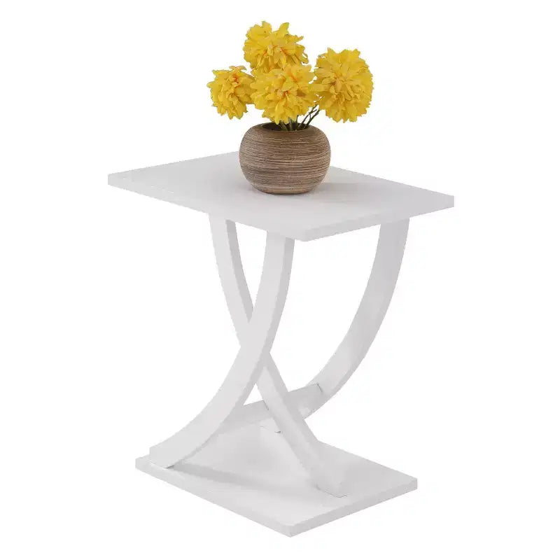 Wood Criss-Cross Chairside End Table