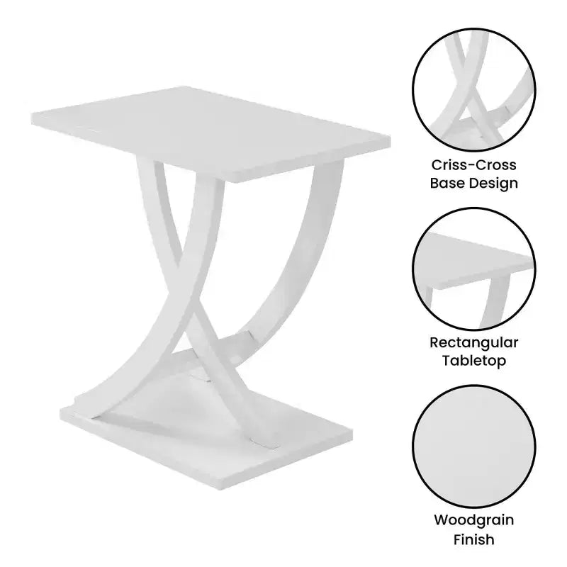 Wood Criss-Cross Chairside End Table