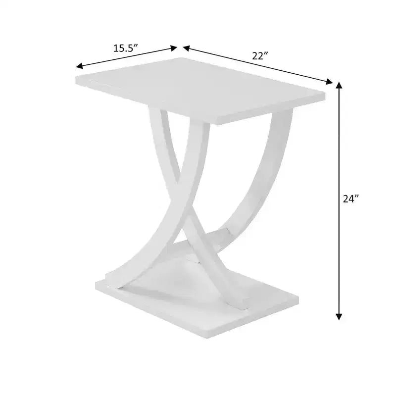 Wood Criss-Cross Chairside End Table