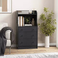 Wood 3-Drawer Dresser 44" with 2 Open Shelves