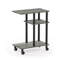 Wood-Top Rolling Side Table 24.7"H