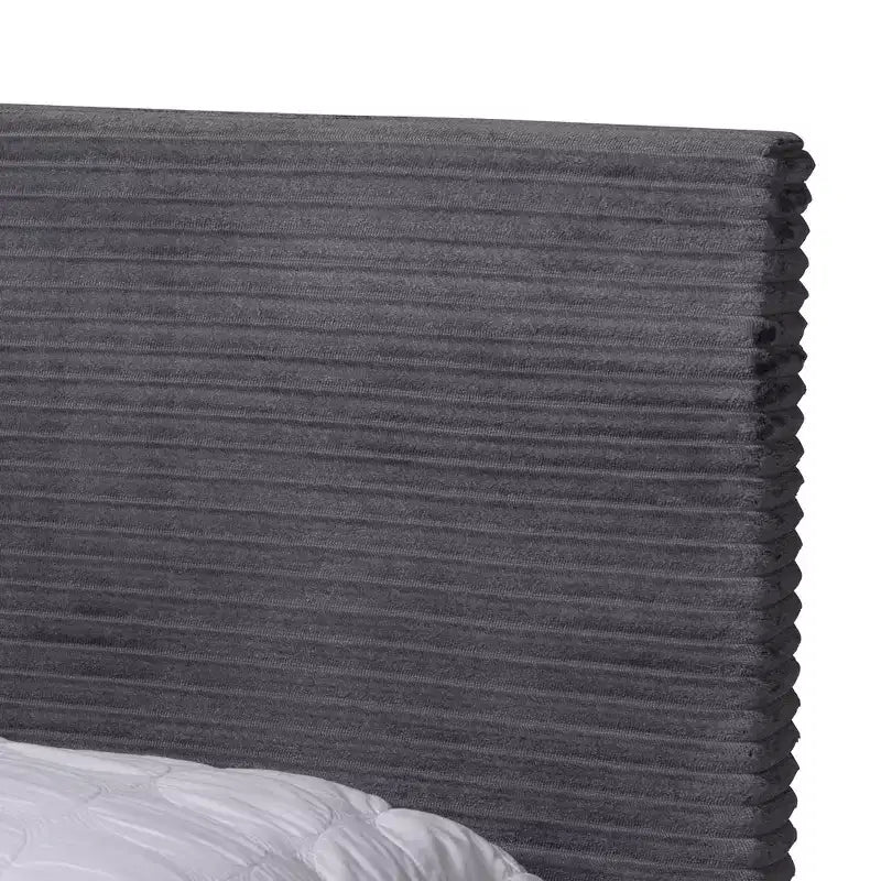 Velvet Upholstered Queen Panel Bed