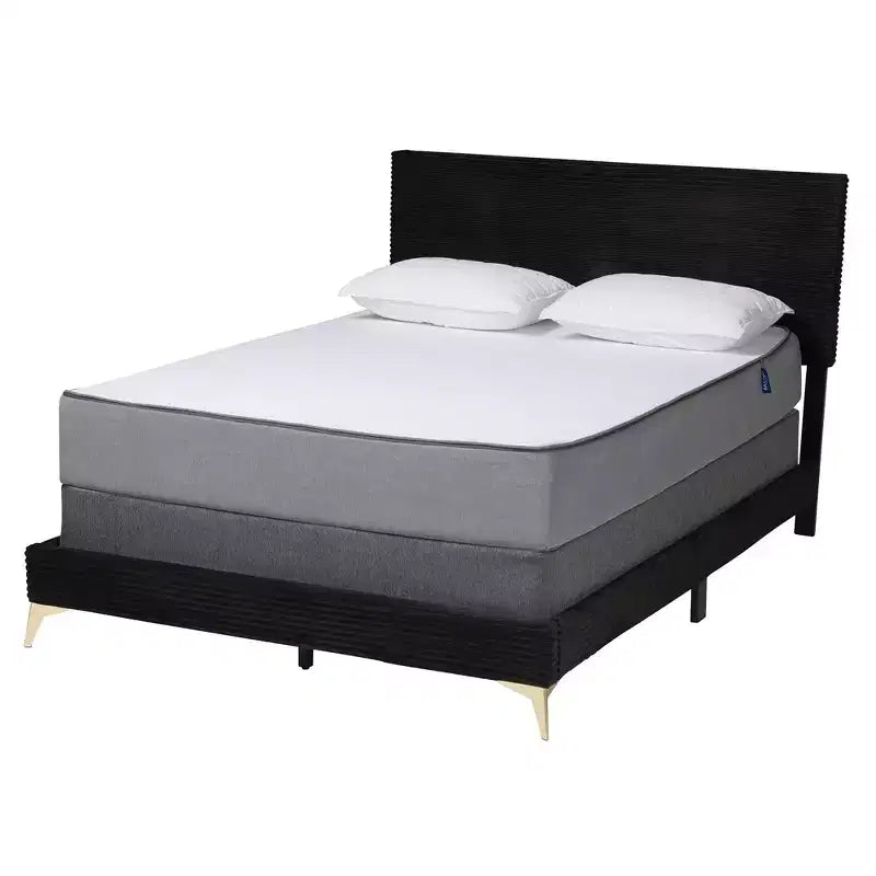 Velvet Upholstered Queen Panel Bed