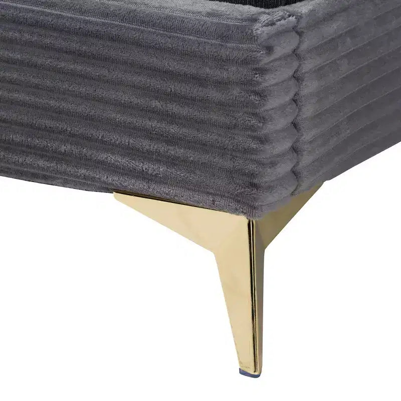 Velvet Upholstered Queen Panel Bed