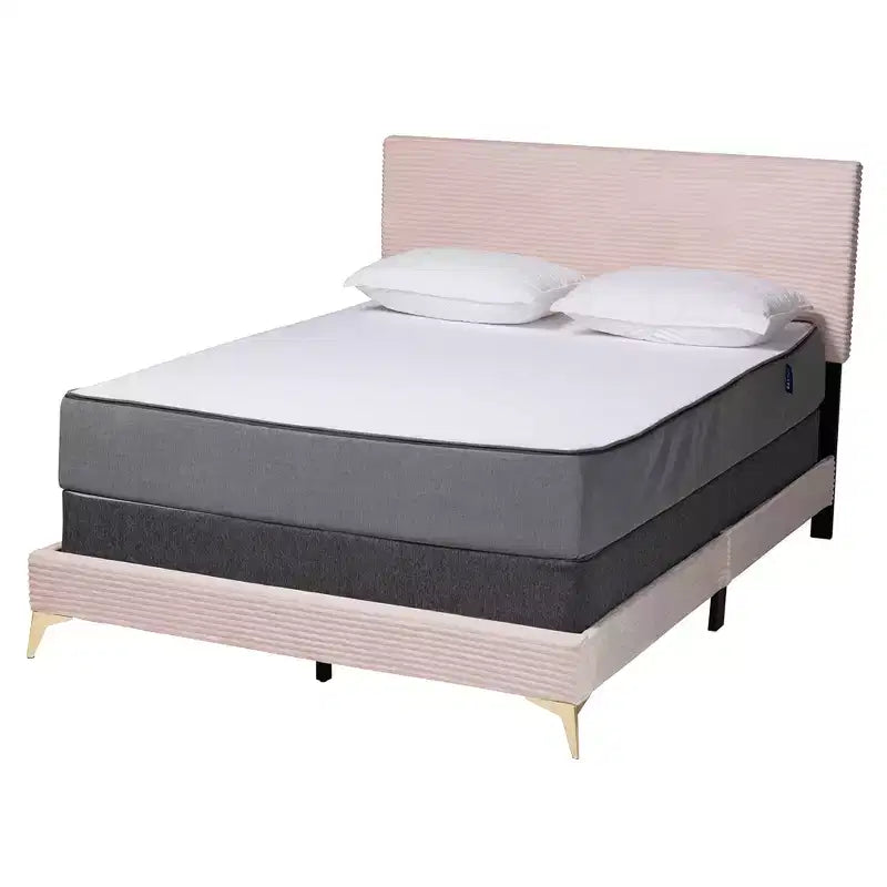 Velvet Upholstered Queen Panel Bed