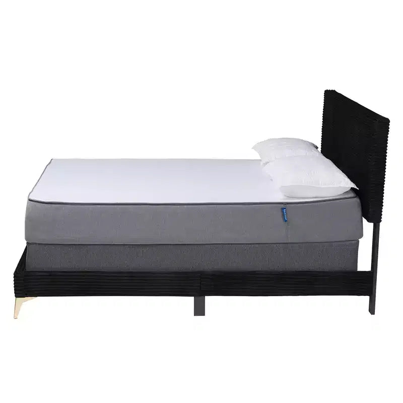 Velvet Upholstered Queen Panel Bed