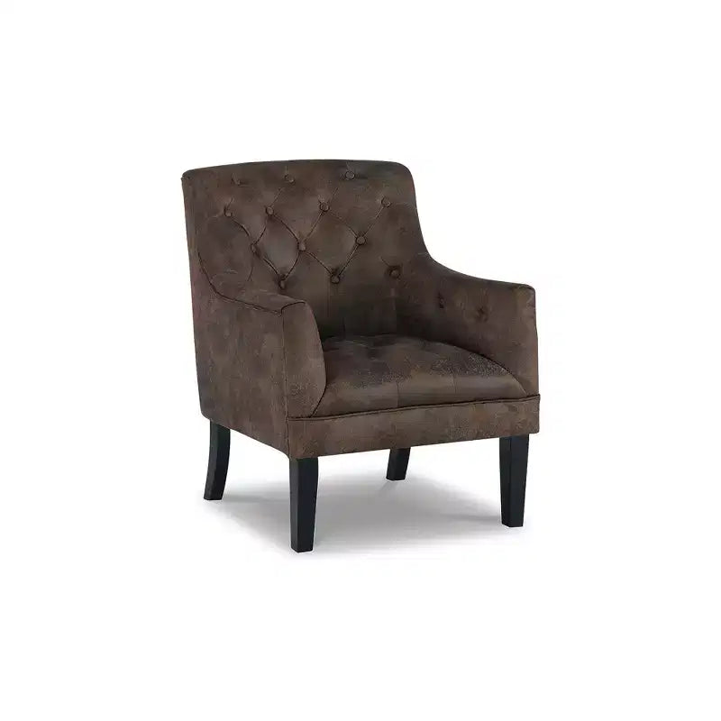 Faux Leather Tufted Accent Armchair