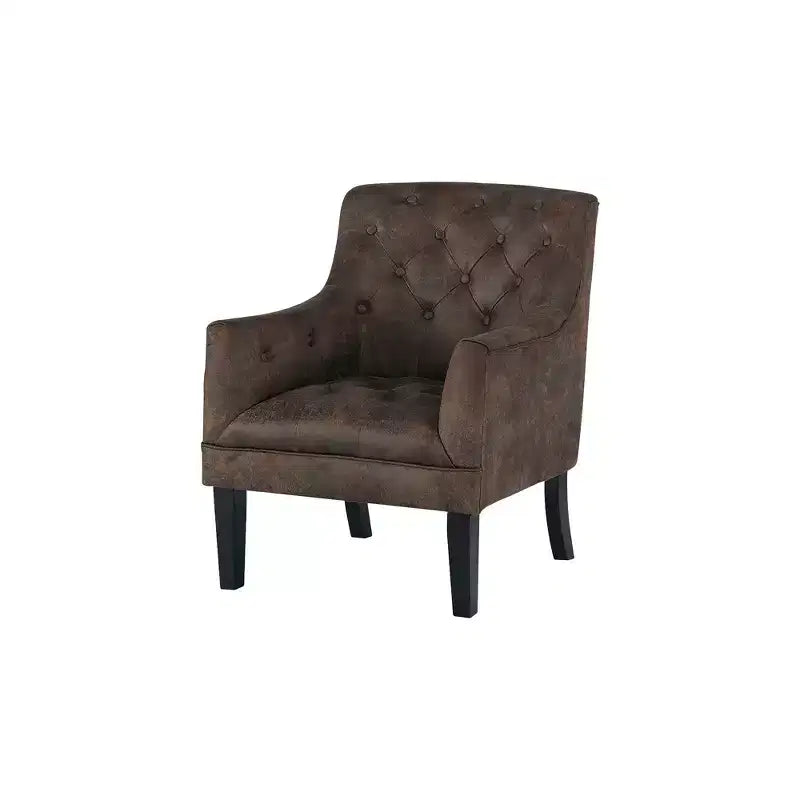 Faux Leather Tufted Accent Armchair