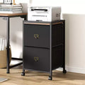 2 Drawer File Cabinet, Fabric Vertical File Cabinet with Wheels, Cabinet for Home Office Fits A4 or Letter Size, Small Under Desk Storage Cabinet