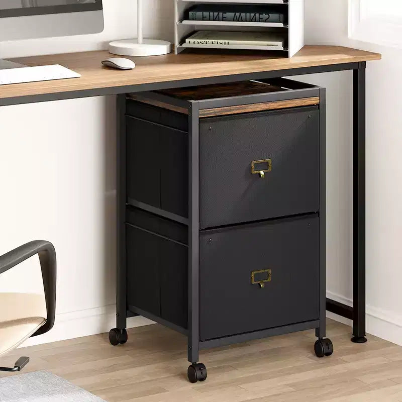 Fabric 2-Drawer File Cabinet on Wheels
