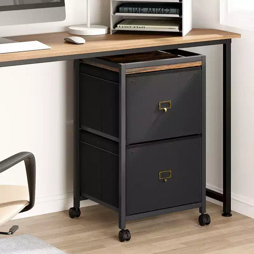 Fabric 2-Drawer File Cabinet on Wheels