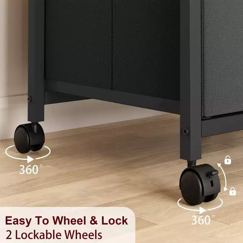 Fabric 2-Drawer File Cabinet on Wheels