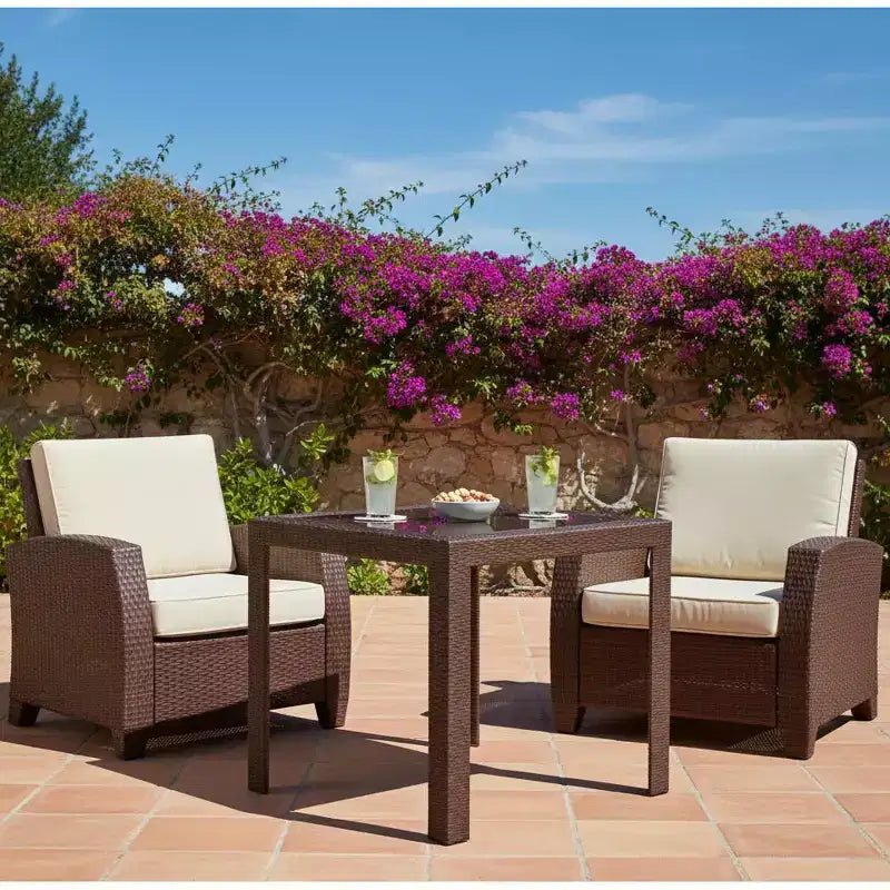 Woven Resin Square Outdoor Dining Table 31"