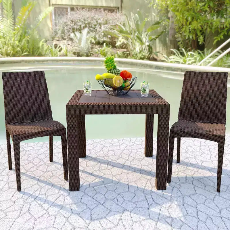 Woven Resin Square Outdoor Dining Table 31"