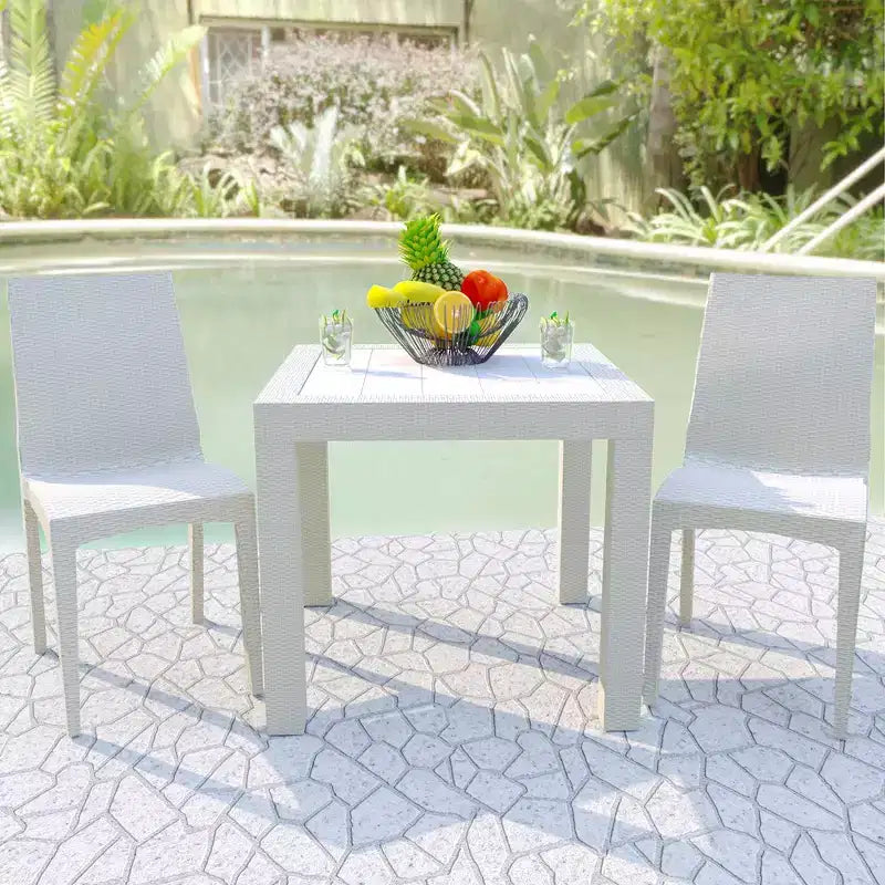 Woven Resin Square Outdoor Dining Table 31"