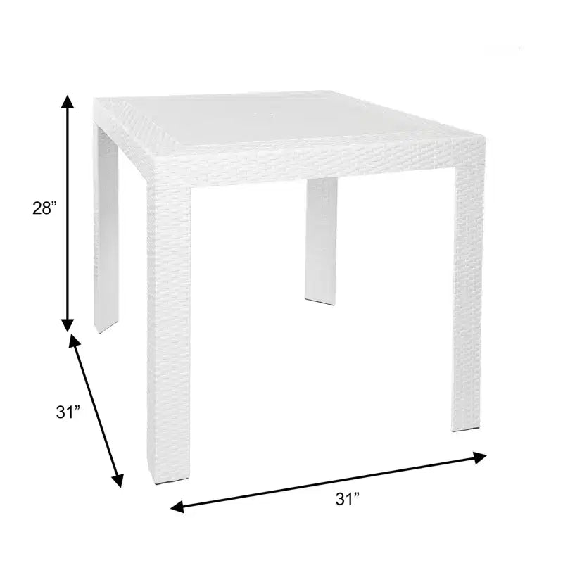 Woven Resin Square Outdoor Dining Table 31"