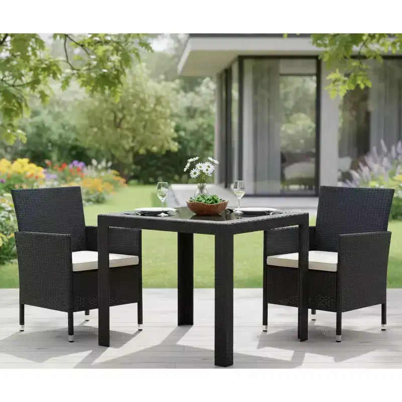 Woven Resin Square Outdoor Dining Table 31"