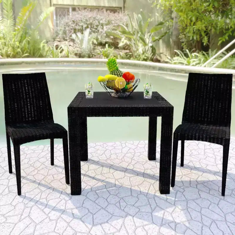 Woven Resin Square Outdoor Dining Table 31"