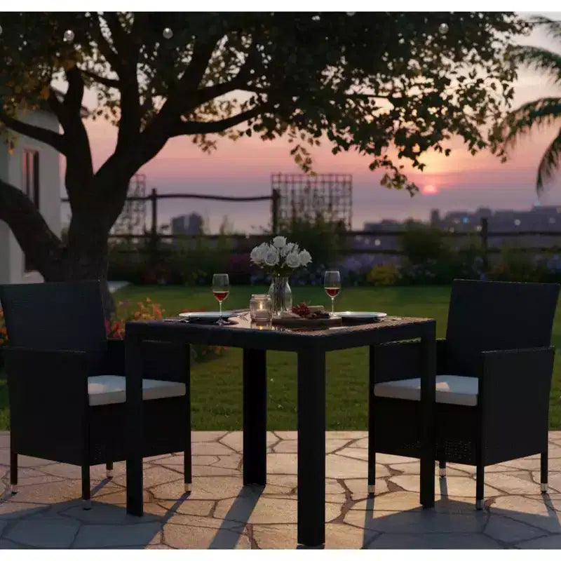 Woven Resin Square Outdoor Dining Table 31"