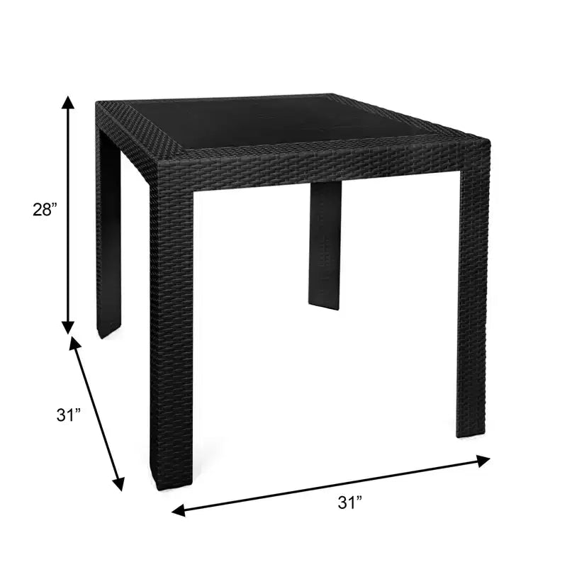 Woven Resin Square Outdoor Dining Table 31"