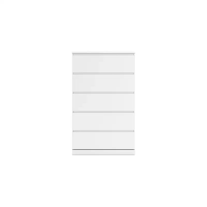 Wood 5-Drawer Tall Dresser White