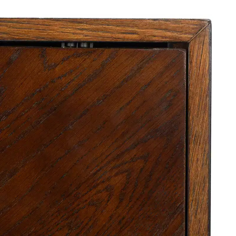 Wood 2-Door Media Stand with Brass Accents