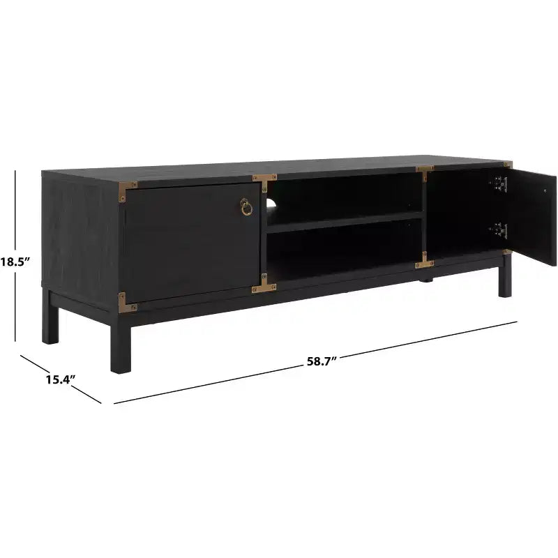 Wood & Metal 2-Door Media Stand