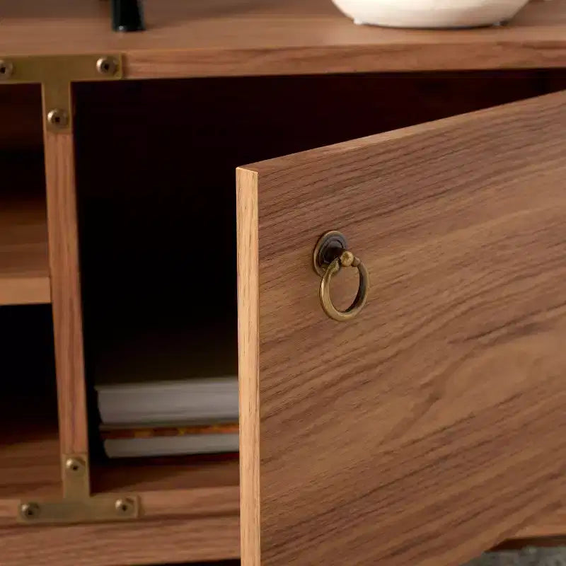 Wood & Metal 2-Door Media Stand