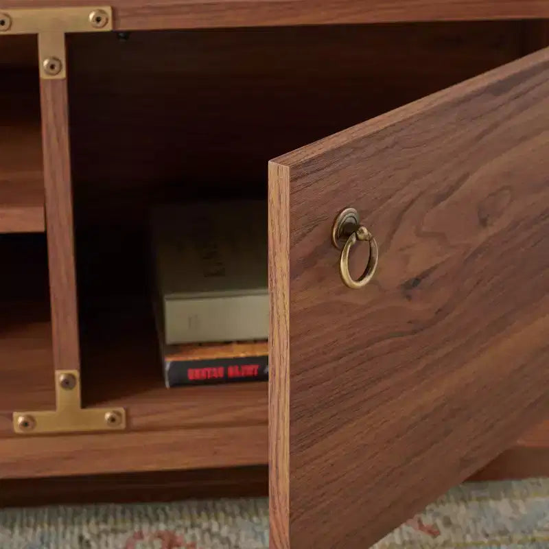 Wood & Metal 2-Door Media Stand